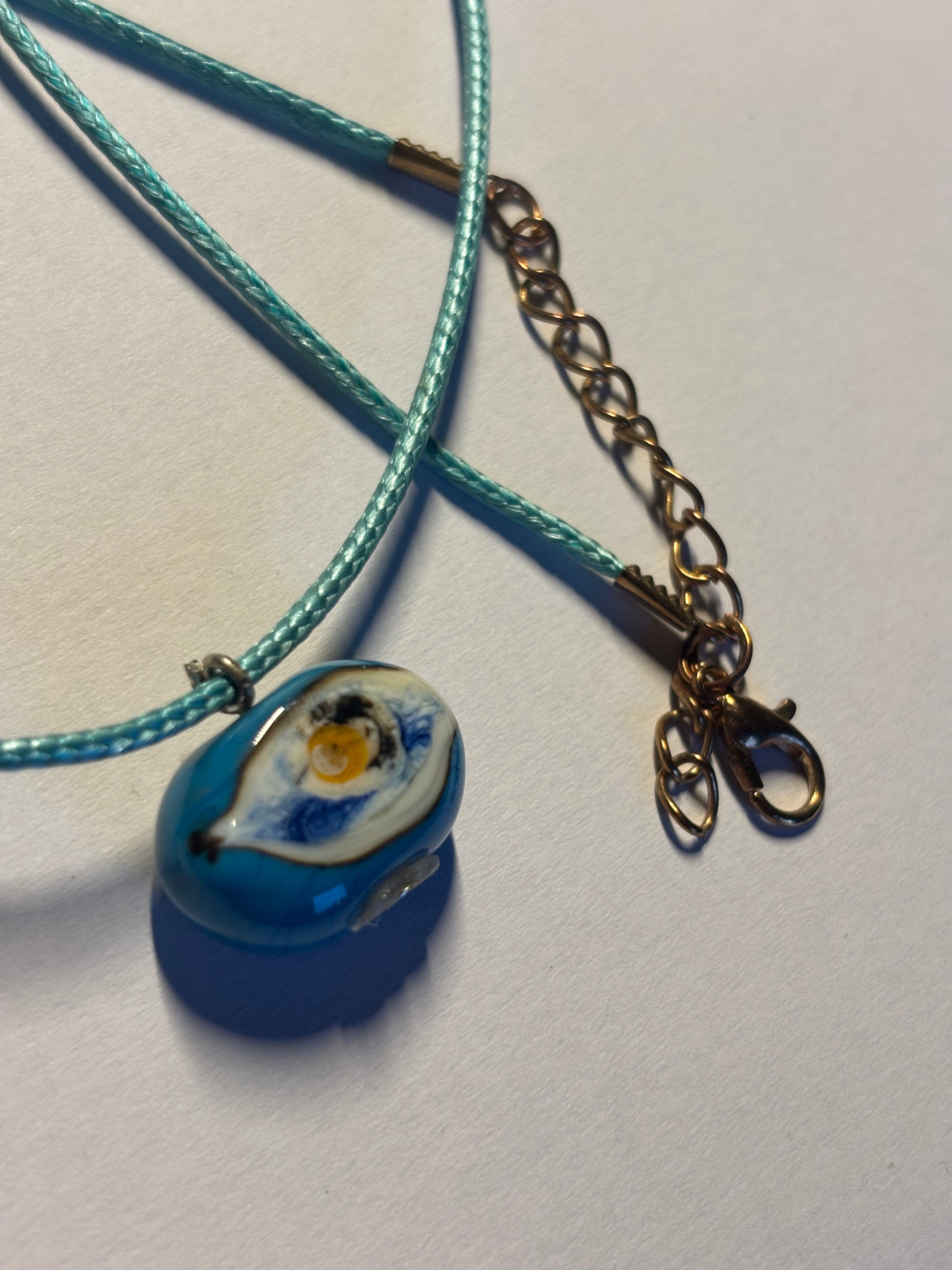 Ceramic blue necklace
