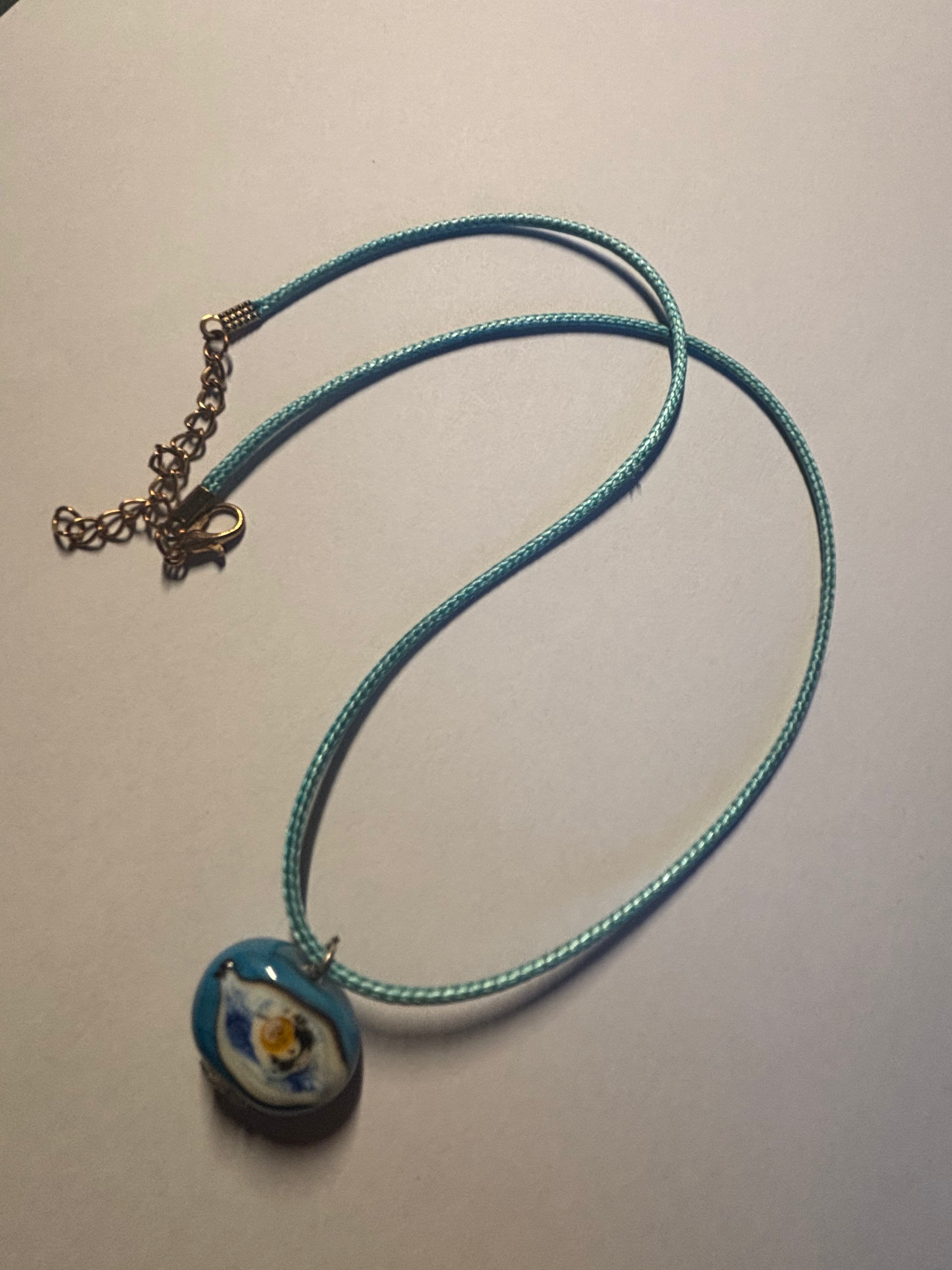 Ceramic blue necklace