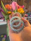 Pastel Blue Spiral Hair Ties – 3-Pack (Blue Waves)